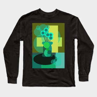 retro abstract flower art Long Sleeve T-Shirt